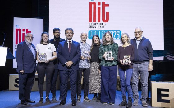 25a Nit de les Revistes i la Premsa en Català al Teatre l'Aliança del Poblenou.
05.11.2025, Barcelona
foto: Jordi Play per a APPEC