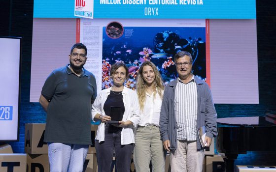 25a Nit de les Revistes i la Premsa en Català al Teatre l'Aliança del Poblenou.
05.11.2025, Barcelona
foto: Jordi Play per a APPEC