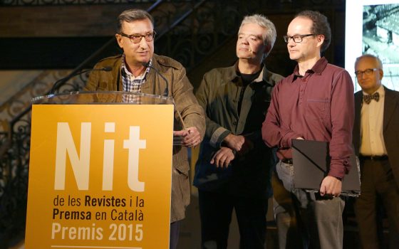 27.05.2015, Barcelona
Nit de les Revistes i la Premsa en Català. Premis 2015.

foto:  APPEC / Jordi Play